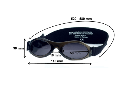 Okulary przeciwsłoneczne dzieci 2-5lat UV400 BANZ Silver Metallic